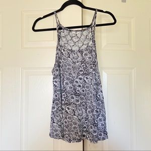 High neck floral tank